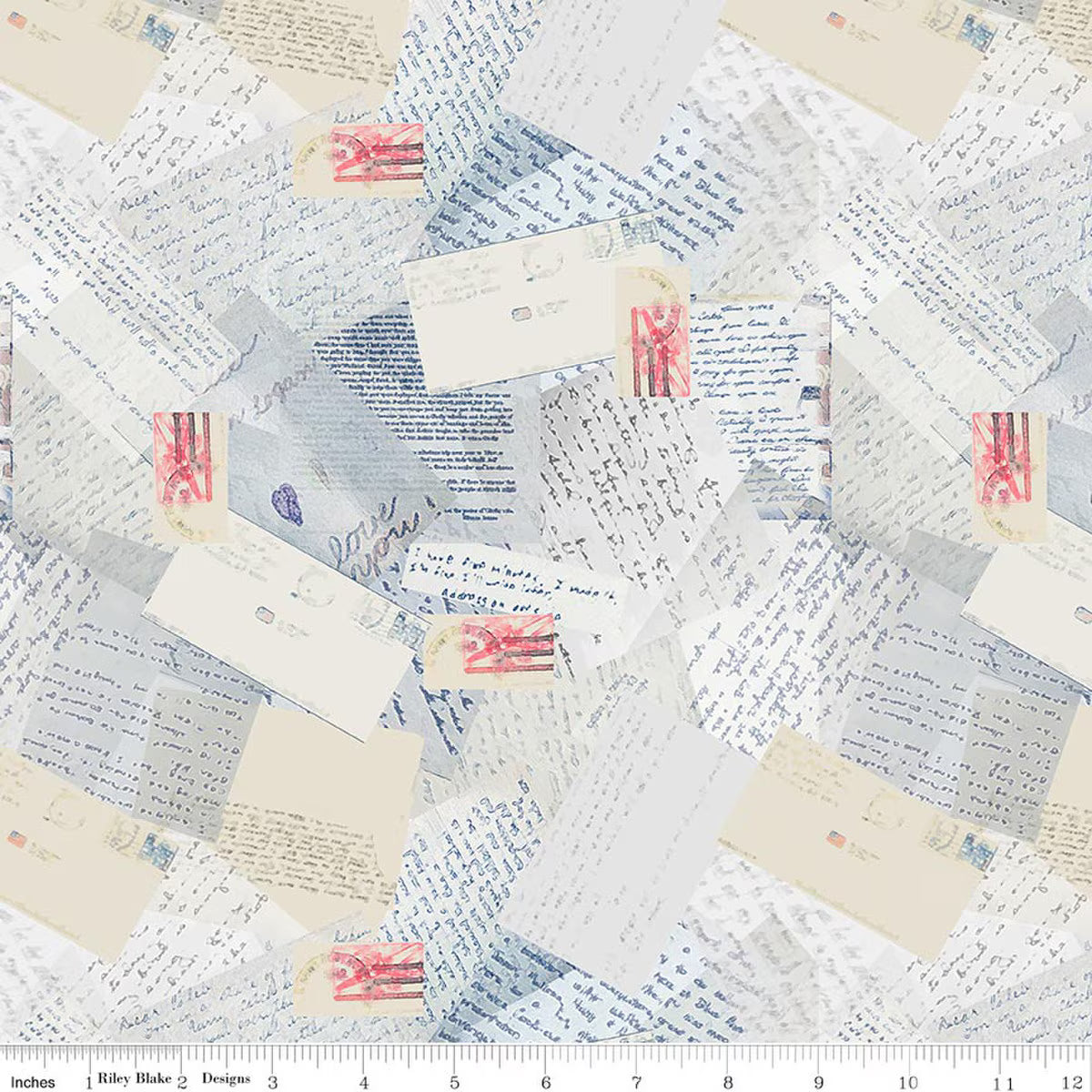 Letters From Home 107/108" Wide Back Vintage Blue 3-Yard Package by Vicki Gifford for Riley Blake Designs 3YD-WB15617-VINBLUE Each