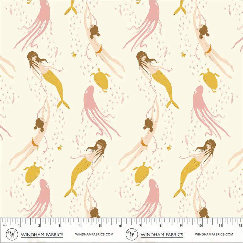 Heather Ross Favorites 40943D-11 Underwater Sisters Blush Pink Heather Ross Windham Half Yard