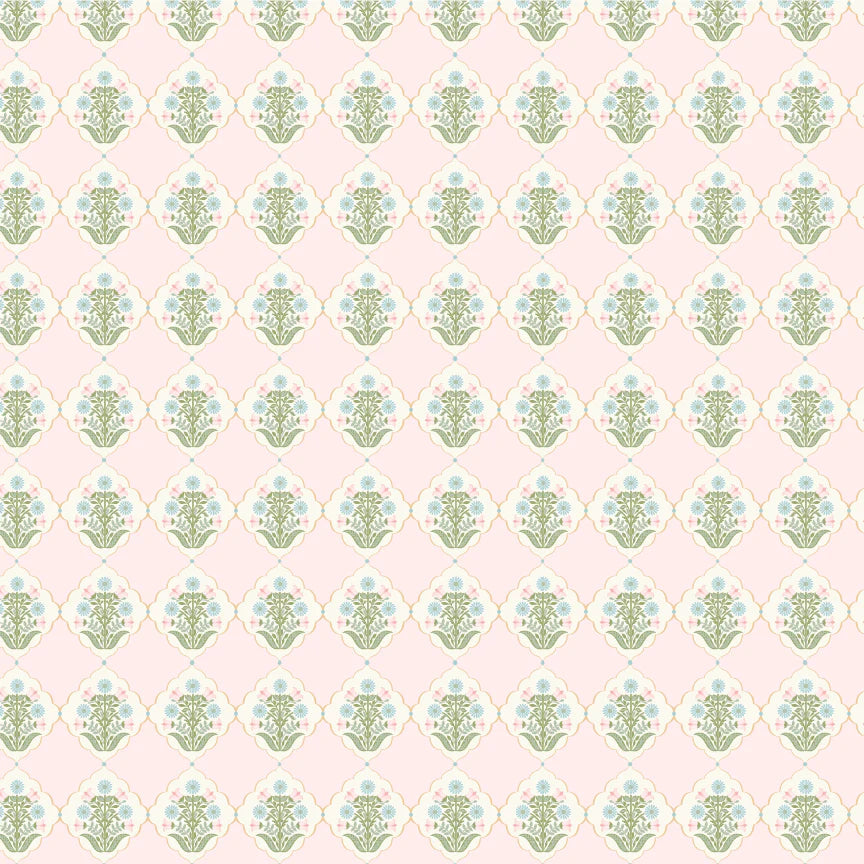 Pemberley Park PE261204 Emma Jayne Pink Lori Woods Poppie Cotton Half Yard