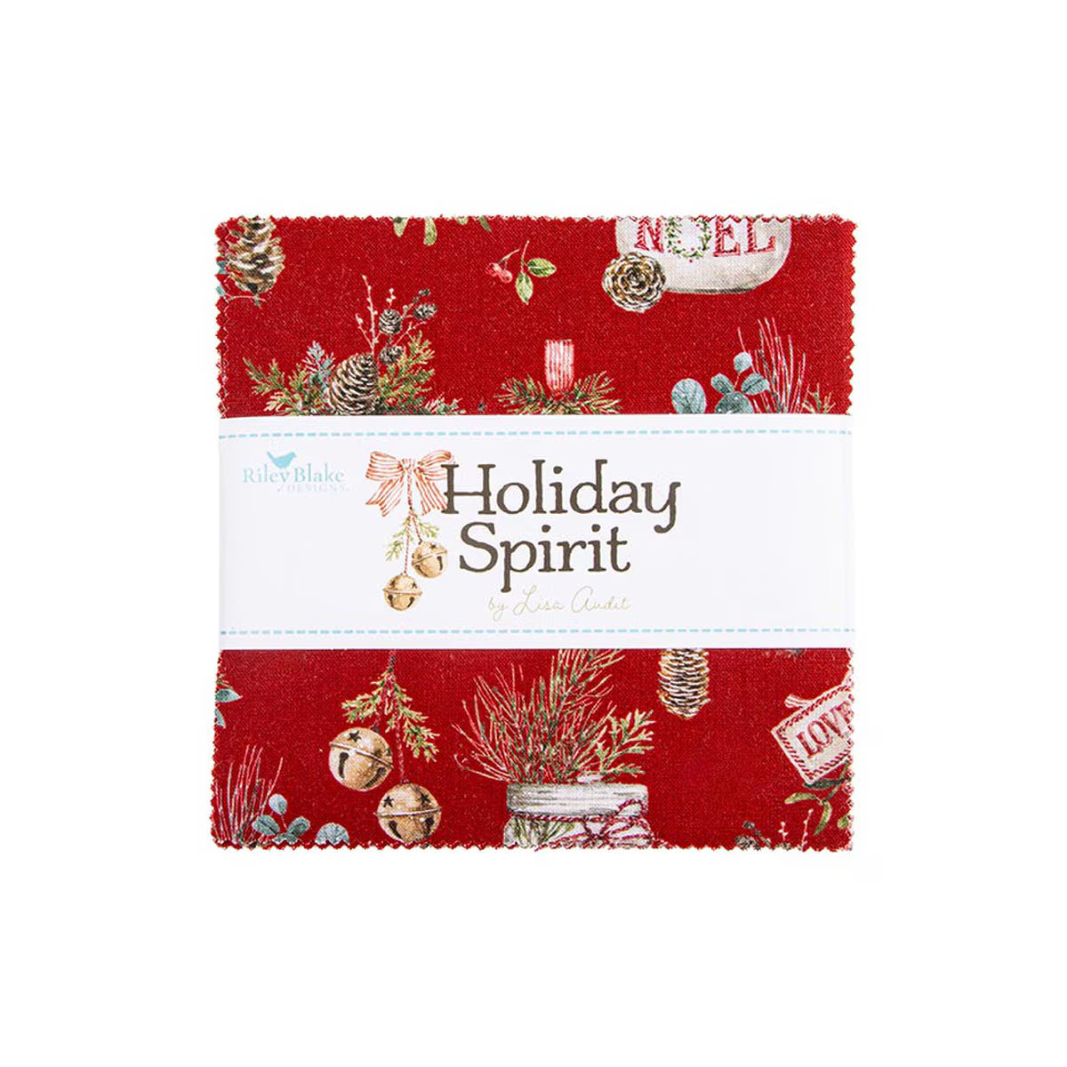 Holiday Spirit 5" Stacker Charm Pack Lisa Audit Riley Blake 5-17460-42