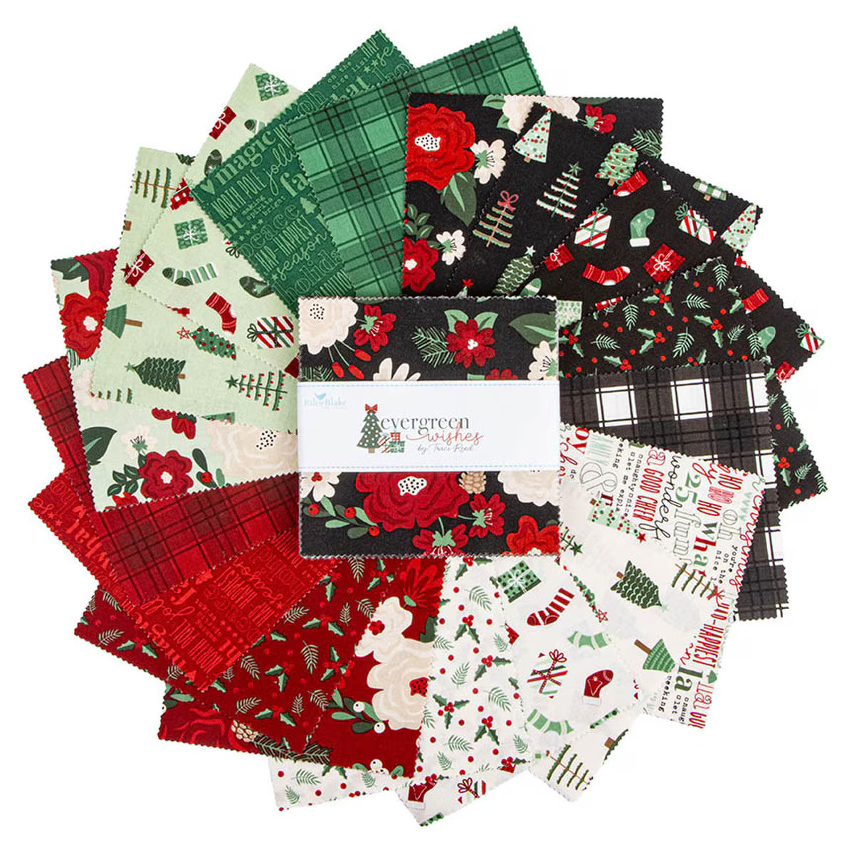 Evergreen Wishes 5" Stacker Traci Reed Riley Blake 5­-17810­-42