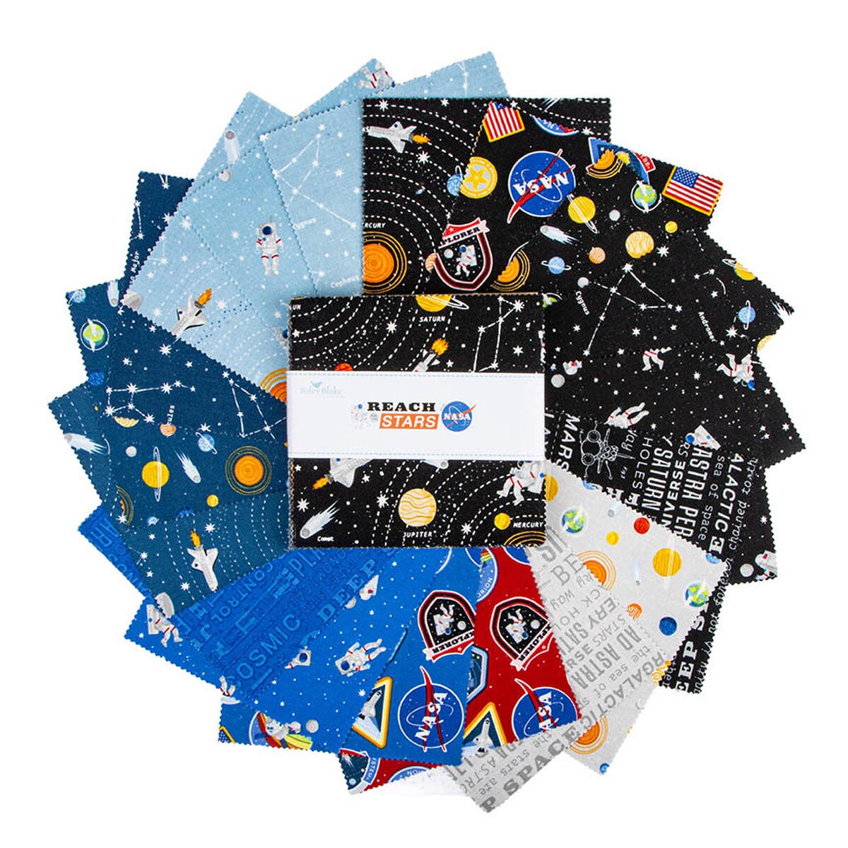 Reach for the Stars with NASA 5" Charm Pack Stacker 42 Pcs Riley Blake