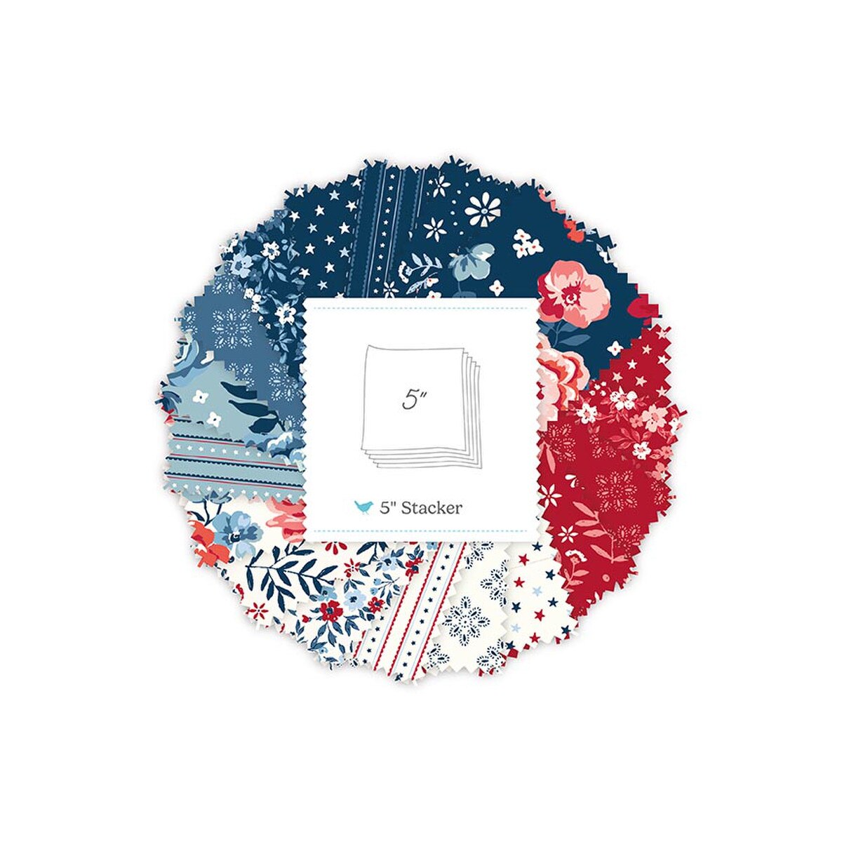 Star-Spangled Garden 5" Stacker My Mind's Eye Riley Blake 5­-18840­-42