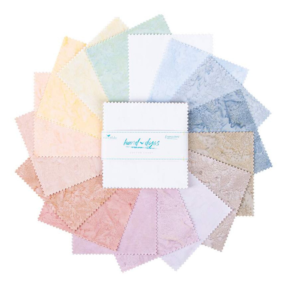 Batiks Hand-Dyes Cotton Candy 5" Stacker Charm Pack 5-21010-42 Riley Blake