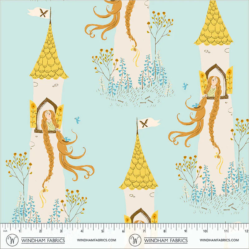 Heather Ross Favorites 51197D-2 Rapunzel Aqua Heather Ross Windham Half Yard