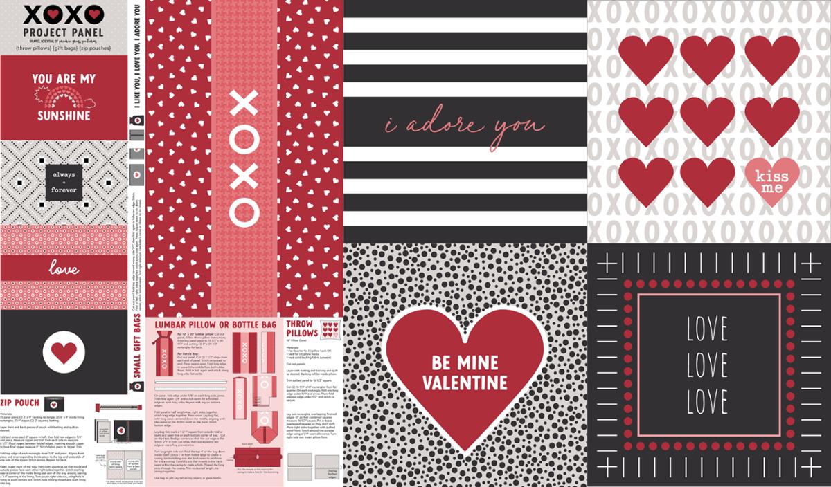 XOXO 36" x 60" Panel 24146 11 April Rosenthal Moda