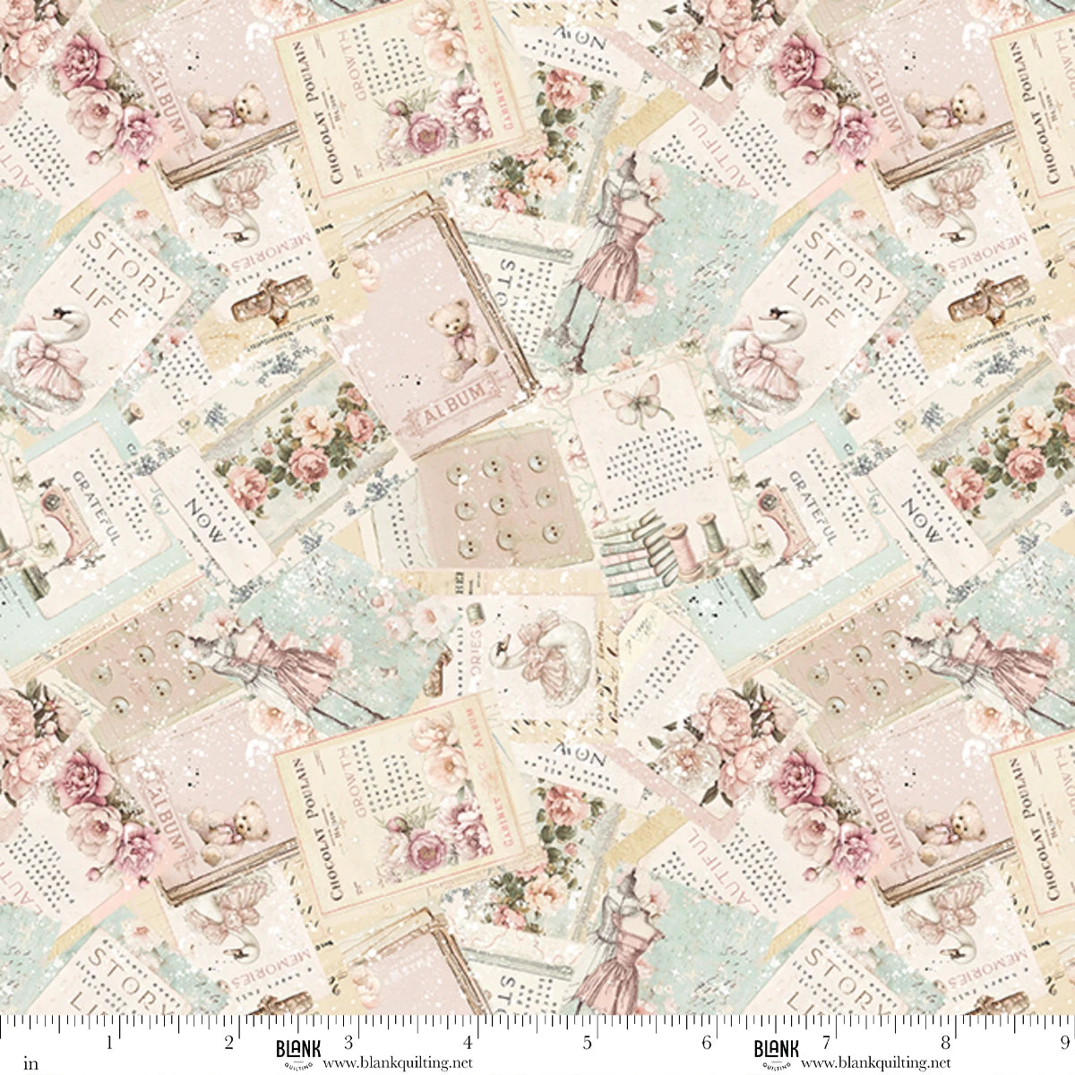 Buttons and Keepsakes Buttons and Sewing Notions 5358-22 Frank Garcia Blank Quilting Half Yard