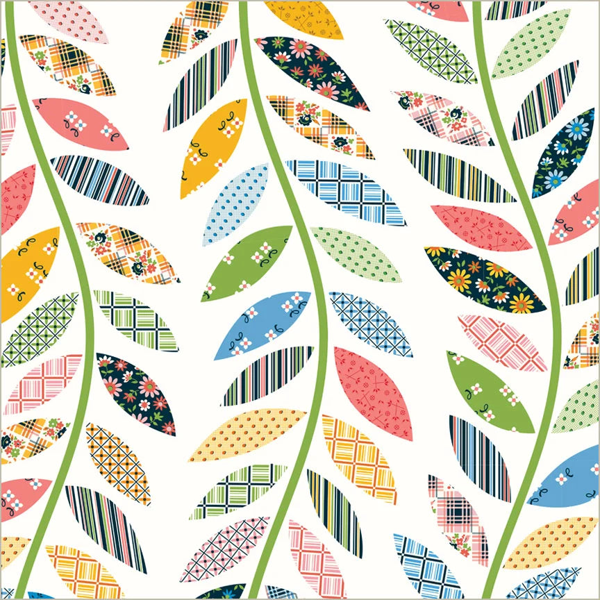 Leafy Vine Cheater Ivory 54464D-1 Windham Fabrics Half Yard