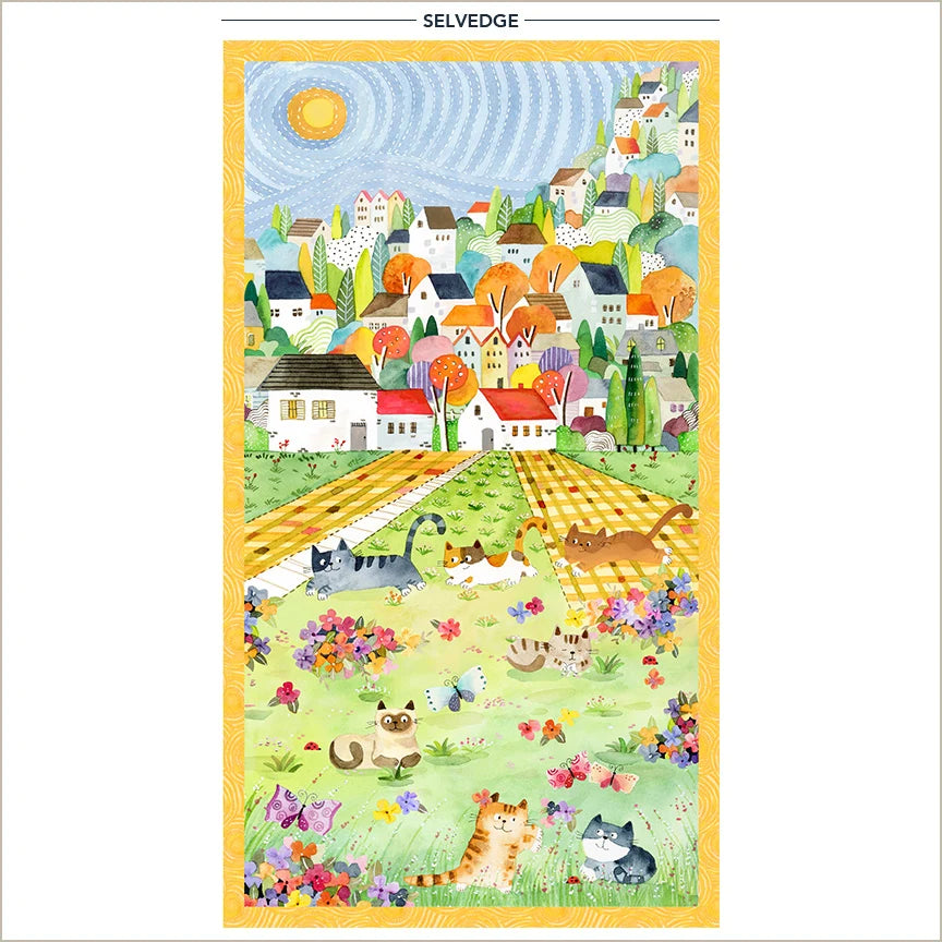 Cats Around Town 24" Panel 54995DP-1 Sue Miano Windham 173P