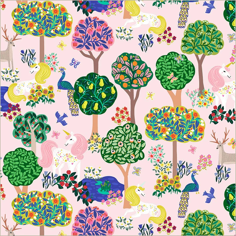 Rainbow Vale Enchanted Woods Pale Pink 55048-3 Whistler Studios Windham Half Yard