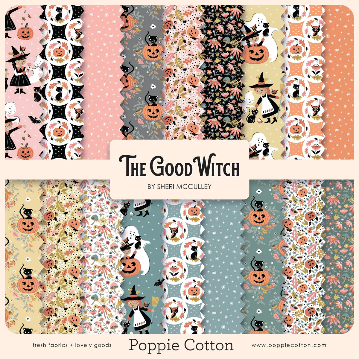The Good Witch GW271420 Fat Quarter Bundles 18 Prints Shari McCulley Poppie Cotton