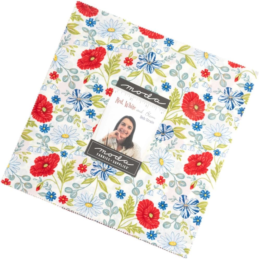 Red White and Bloom 10" Layer Cake® by Deb Strain Moda
