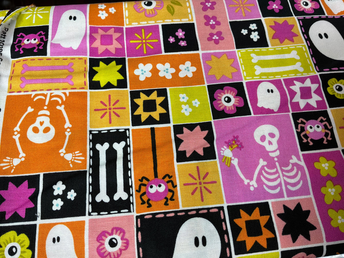 Ghostly Garden Sew Spooky PINK by KP Creates For Andover A-10195-T Half Yard