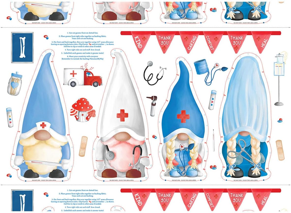 Caring Gnomes 1410909B Doll Panel Andi Metz Benartex