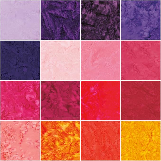 Batiks Hand-Dyes Sunset Sorbet 16 Fat Quarter Bundle FQ-21003-16 Riley Blake
