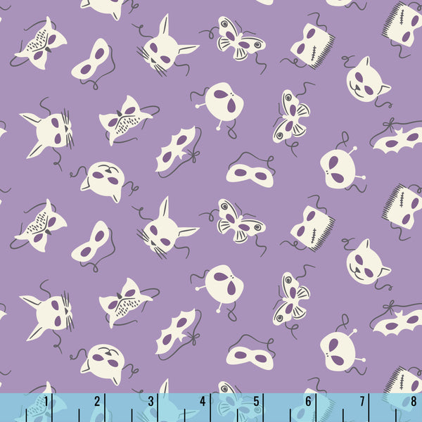 Happy Haunting Mask-arade Purple 230422 Ann Gardner Cloud9 Half Yard