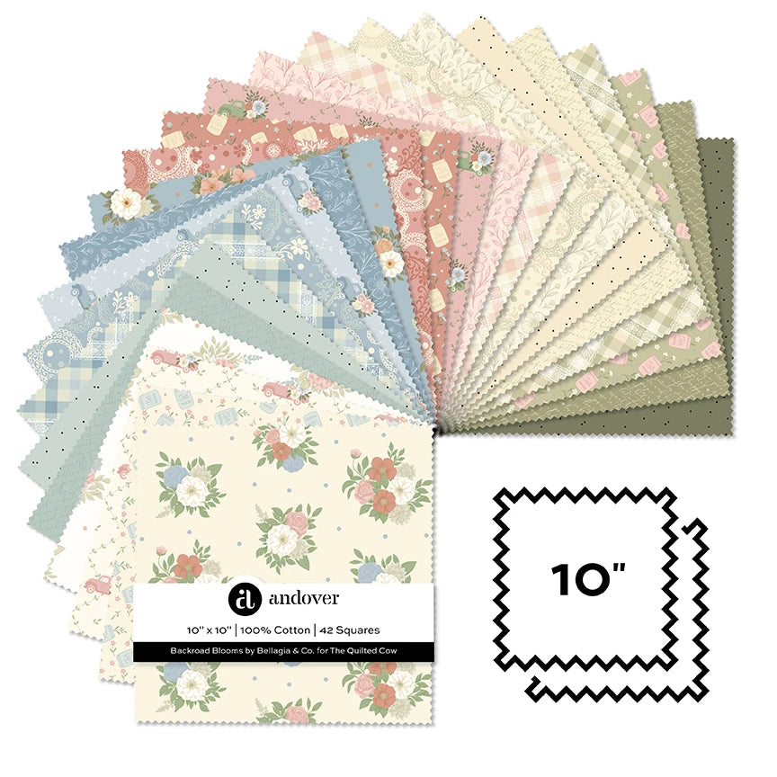 Backroad Blooms 10" Layer Cake Square 10-BACKR-42 The Quilted Cow Andover