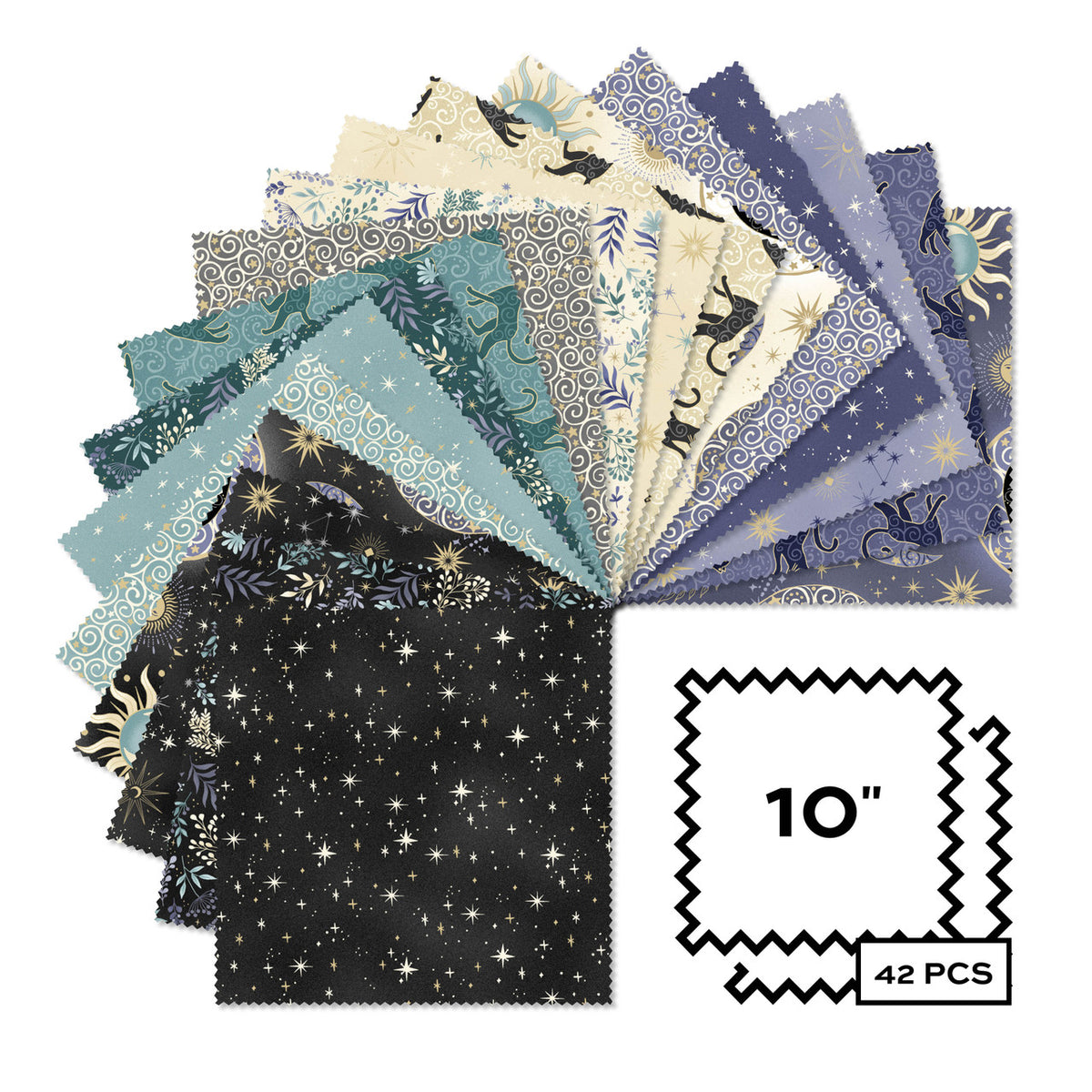Charmed 10" Square 42 Cuts Makower UK Andover Fabrics 10-CHAR-42