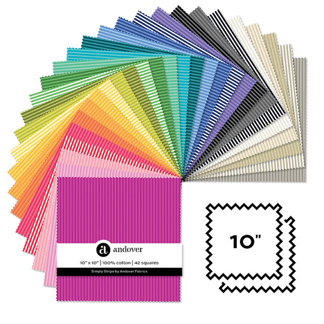 Simply Stripe 10" Square Layer Cake 10-SIMST-42 Andover