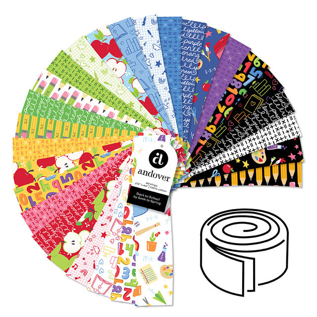 Back to School 2.5 Inch Strip Roll Jelly Roll 2S-BACK-40 Andover
