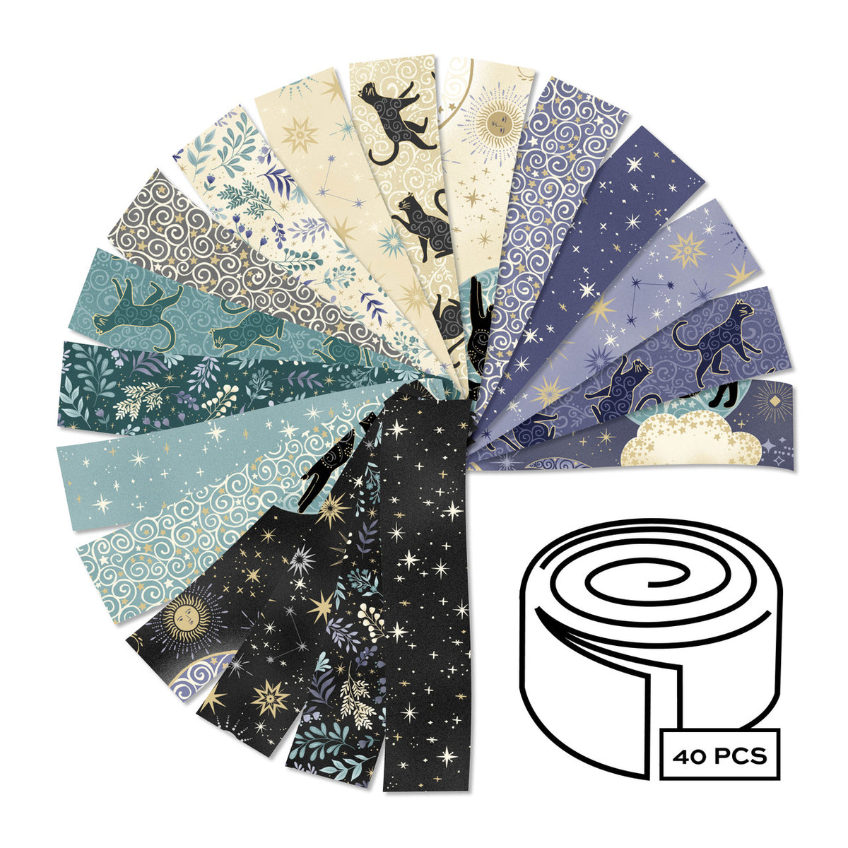Charmed 2.5" Strip Roll 40 Cuts Makower UK Andover Fabrics 2S-CHAR-40