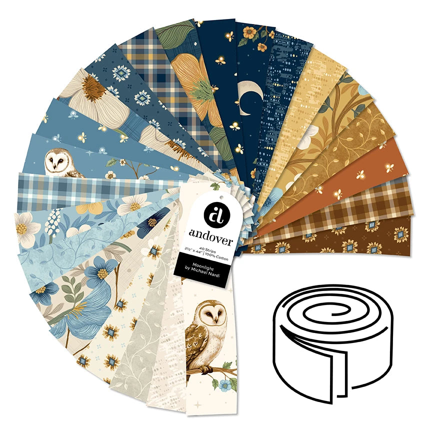 Moonlight 2.5 Inch Strip Roll 2S-MOON-40 Michael Nardi Andover - Preorder