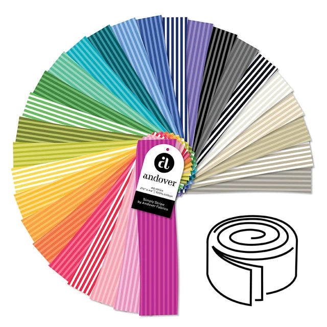 Simply Stripe 2.5" Strip Roll  Jelly Roll 2S-SIMST-40 Andover