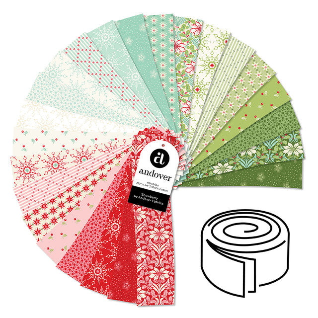 Snowberry 2.5" Strip Roll Jelly Roll 2S-SNOWB-40 Andover