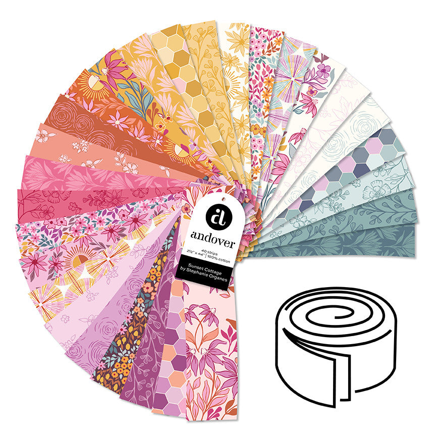 Sunset Cottage 2.5" Strip Roll Jelly Roll 2S-SUNS-40 Andover