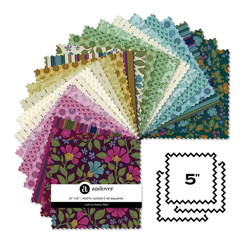 Lush 5" Square Nancy Rink Andover Fabrics