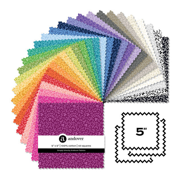 Simply Vine 5" Square Charm Pack 5-SIMVI-42 Andover