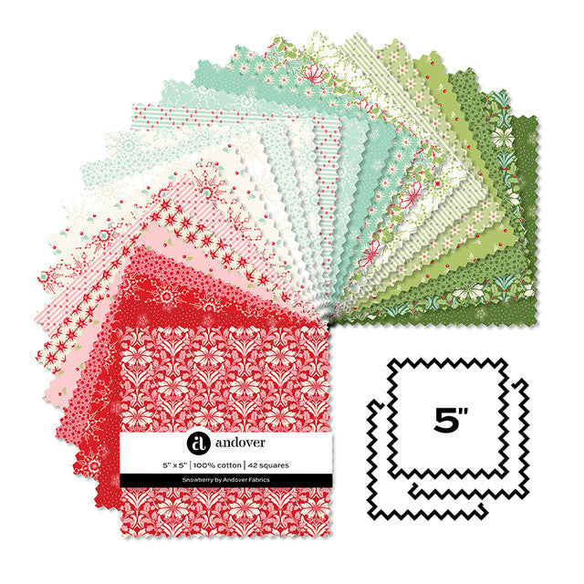 Snowberry 5" Square Charm Pack 5-SNOWB-42 Andover