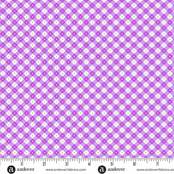 Beloved Blossoms Checker Dot Lilac A-10417-P Andover Half Yard