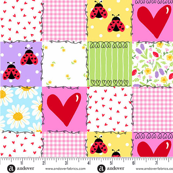 Little Ladies Picnic Patchwork Blossom A-10500-E Tami Jones Andover Half Yard