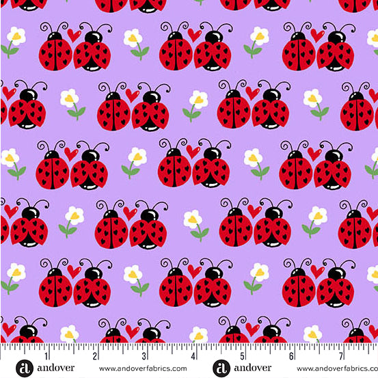 Little Ladies Flutter Friends Lilac A-10501-P Tami Jones Andover Half Yard