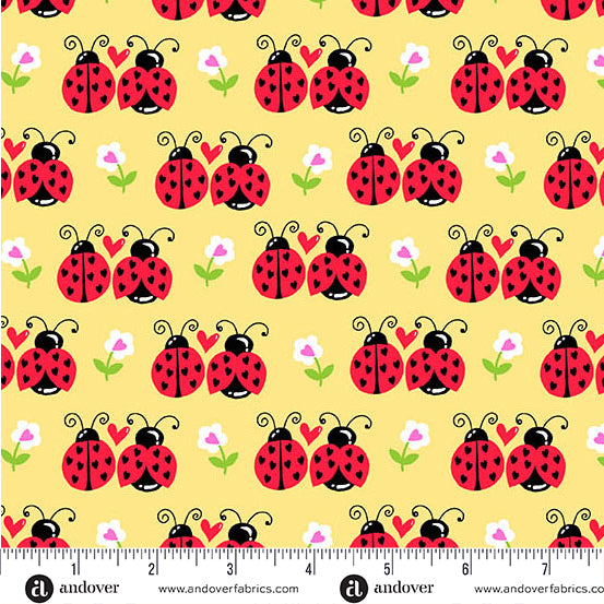 Little Ladies Flutter Friends Sunshine A-10501-Y Tami Jones Andover Half Yard