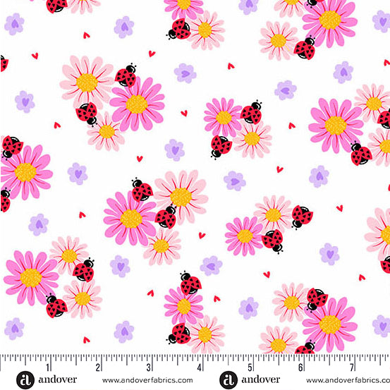 Little Ladies Petal Parade White A-10502-L Tami Jones Andover Half Yard