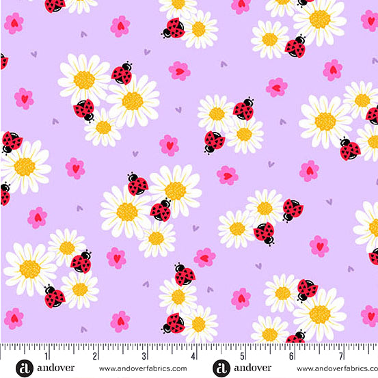 Little Ladies Petal Parade Lilac A-10502-P Tami Jones Andover Half Yard