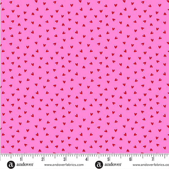 Little Ladies Love Bug Hugs Hot Pink A-10505-E Tami Jones Andover Half Yard
