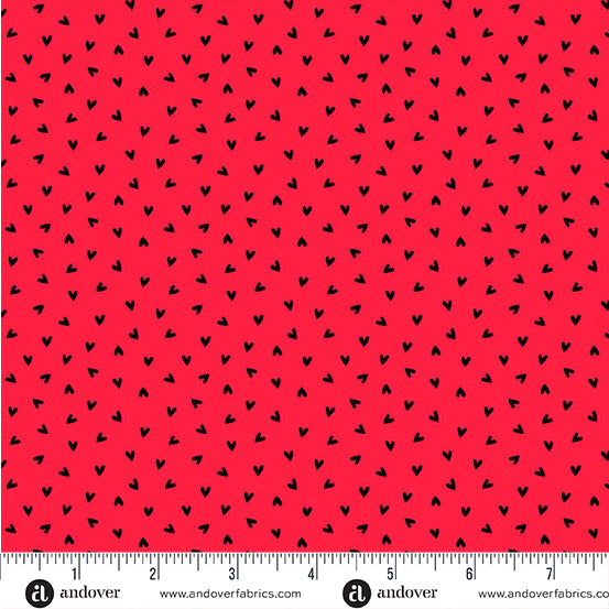 Little Ladies Love Bug Hugs Cherry A-10505-R Tami Jones Andover Half Yard