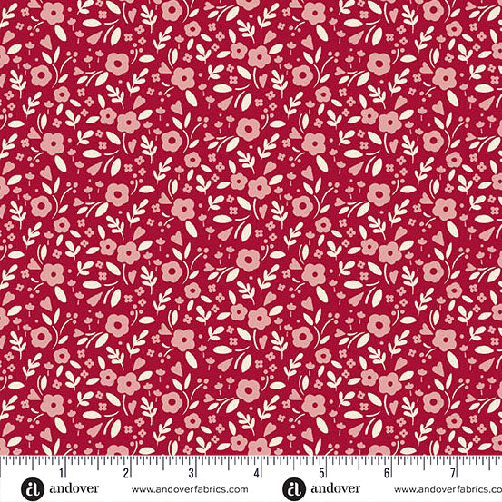 AMARANTH LITTLE DARLING A WOODSY COTTAGE JUDY JARVI ANDOVER FABRICS A1369R HALF YARD
