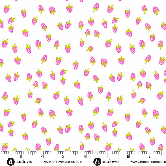 Color Pop Playground Berry Sweet White KP Creates Andover Fabrics A-1693-L Half Yard