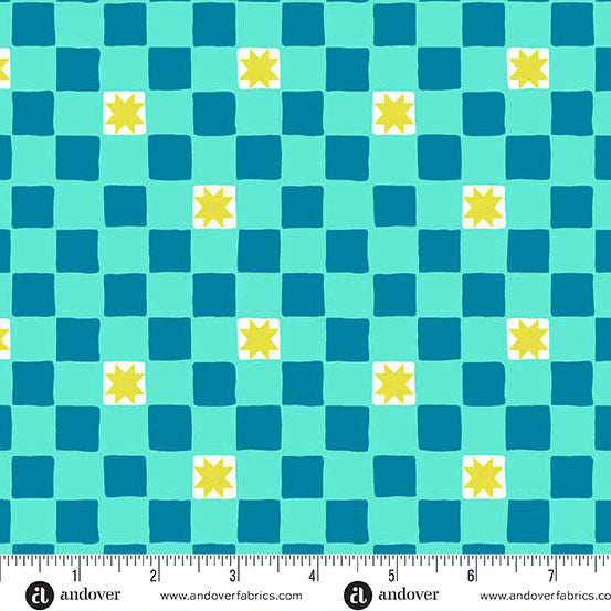 Color Pop Playground Twinkle Tiles Reef KP Creates Andover Fabrics A-1699-T Half Yard