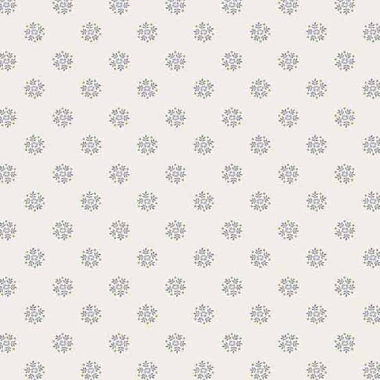 Petit Point A-540-C Flower Circles Gray Andover Half Yard
