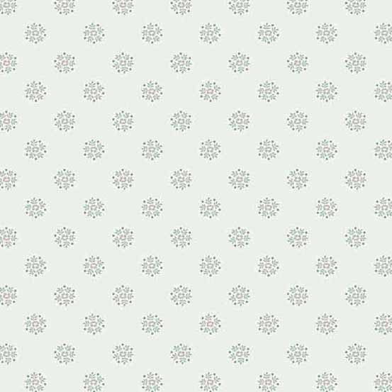 Petit Point A-540-T Flower Circles Teal Andover Half Yard