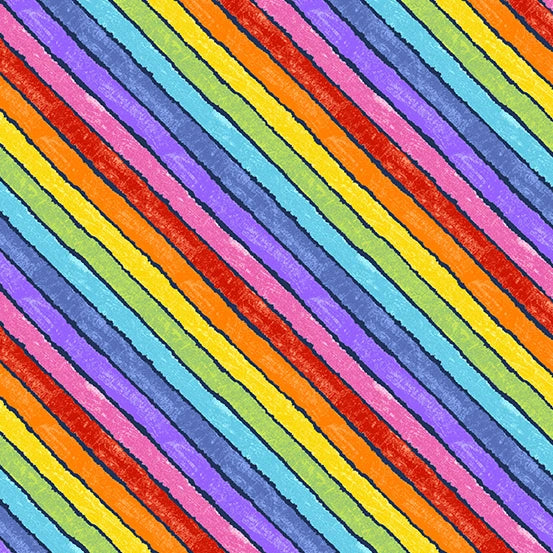 The VHC - In The Garden Rainbow Fancy Night by Eric Carle for Andover A-9831-B Half Yard
