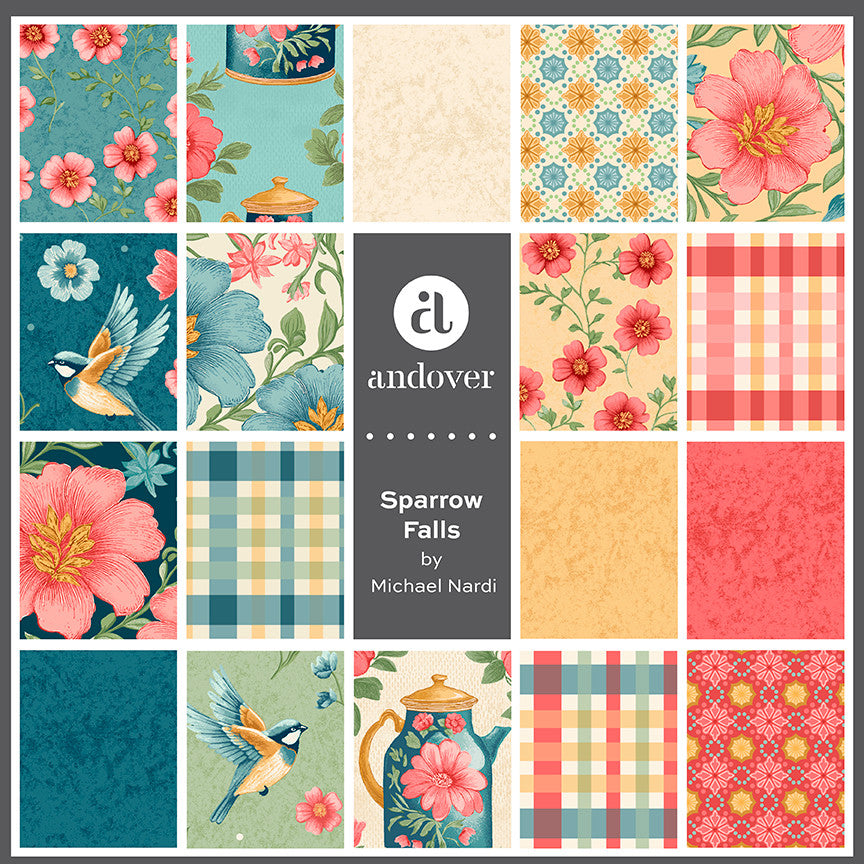 Sparrow Falls FQ-SPAR-24 Fat Quarter Bundle ANDOVER 24 Pcs Asst Each