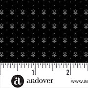Century Black on Black II CS-930-K Floating Squares Black Max & Louise Andover Half Yard