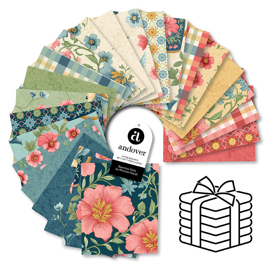 Sparrow Falls FQ-SPAR-24 Fat Quarter Bundle ANDOVER 24 Pcs Asst Each