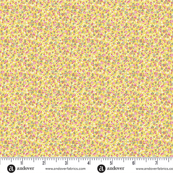 Petite Fleur MU-183-Y Petals Yellow Andover Half Yard